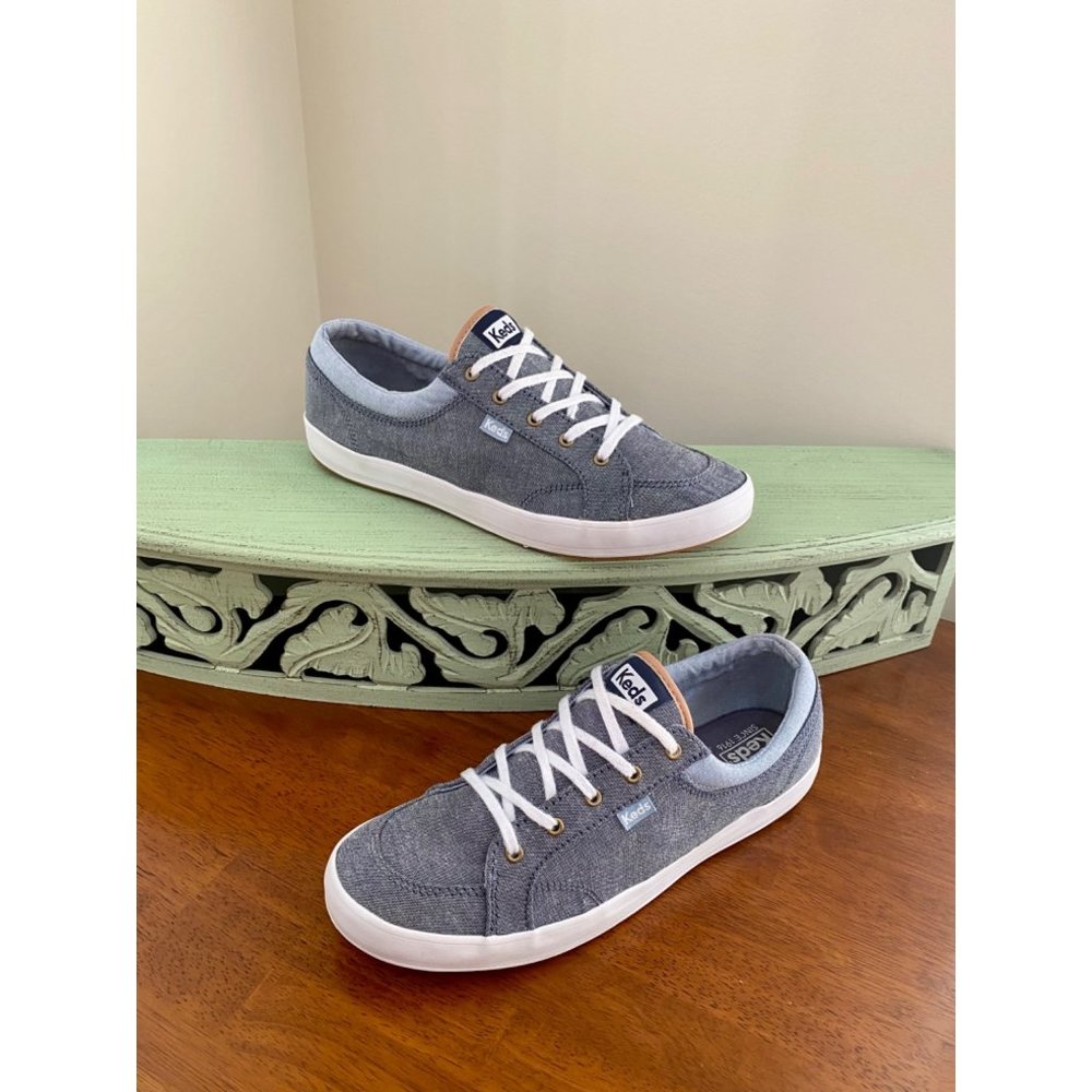 Keds Sneaker Women's Canvas Two Tone Blue Denim Shoe Size 9.5 M WF59960